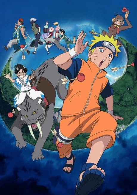 Naruto Movie 3 Dai Koufun Mikazuki Jima No Animaru Panikku Dattebayo kapak görseli